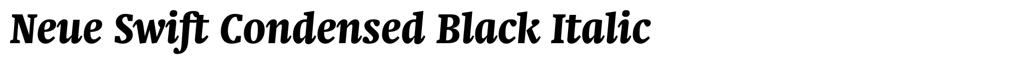Neue Swift Condensed Black Italic image